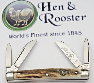 Solingen Made Bertram Hen & Rooster 114-DS Congress Knife Stag - Limited Edition