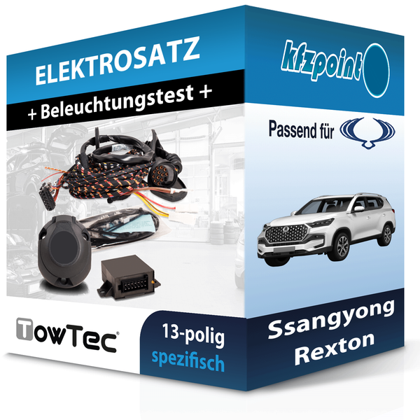 für Ssangyong Rexton 09.2017-Jetzt Towtec E-Satz 13Polig Fahrzeugspezifisch NEU-image