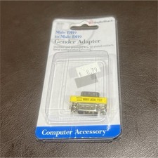 RadioShack DB9 Male to DB9 Male Serial Gender Adapter Gold Plated Silver 26-231