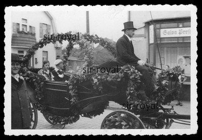 Horse Carriage with Garlands - 1930s - Photo 9x6cm