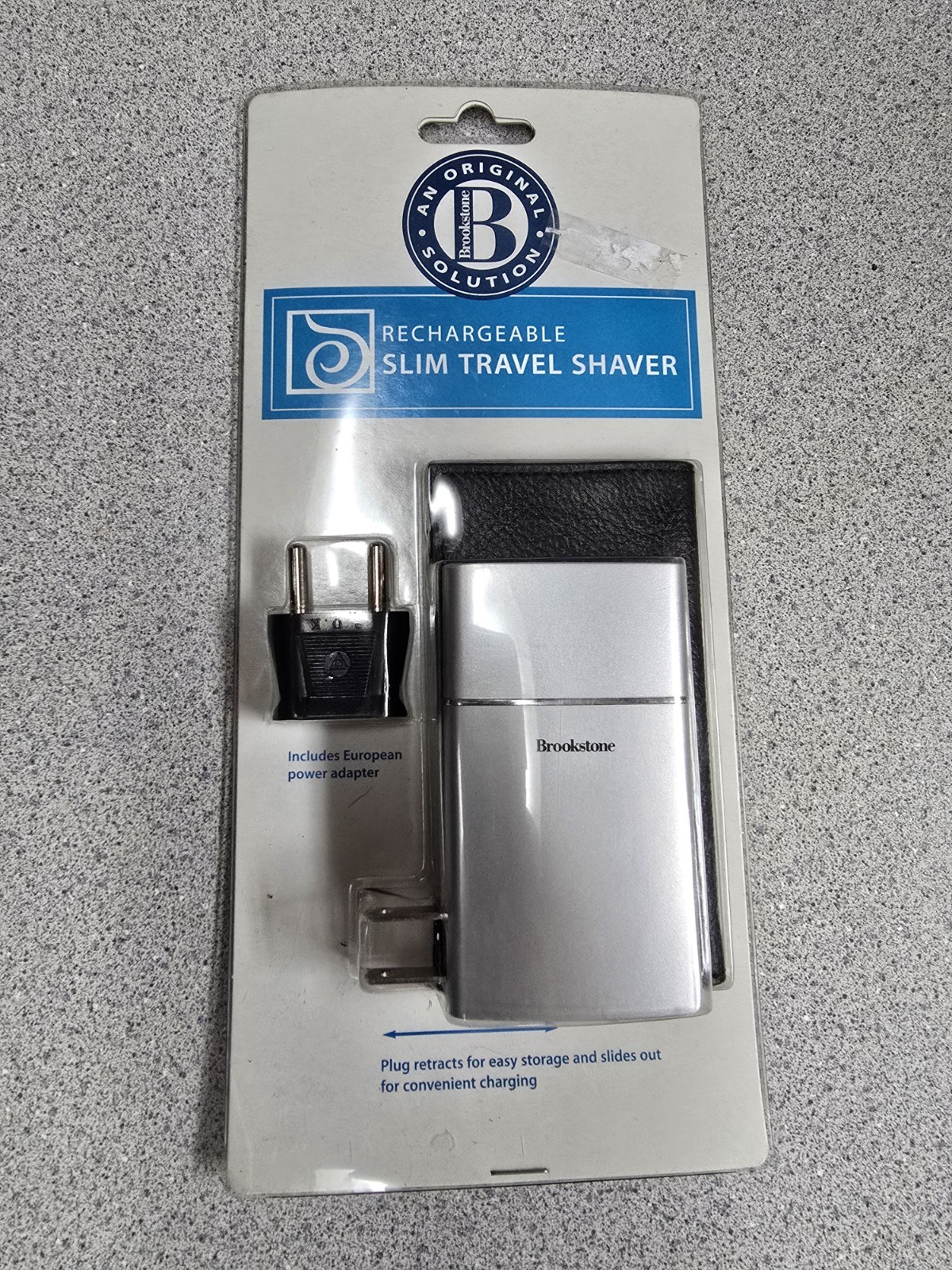 Brookstone Rechargeable Slim Travel Shaver, Travel, DC Charge
