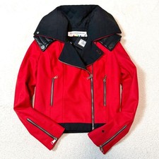 JC de CASTELBAJAC Red Wool Blend Riders Jacke...