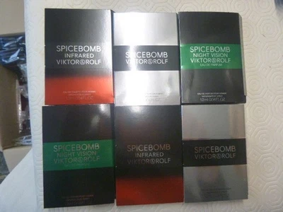 JIMMY CHOO SPICEBOMB SET OF 6 VIKTOR ROLF MINI SPRAYS VIALS MENS FRAGRANCE AUTHENTIC