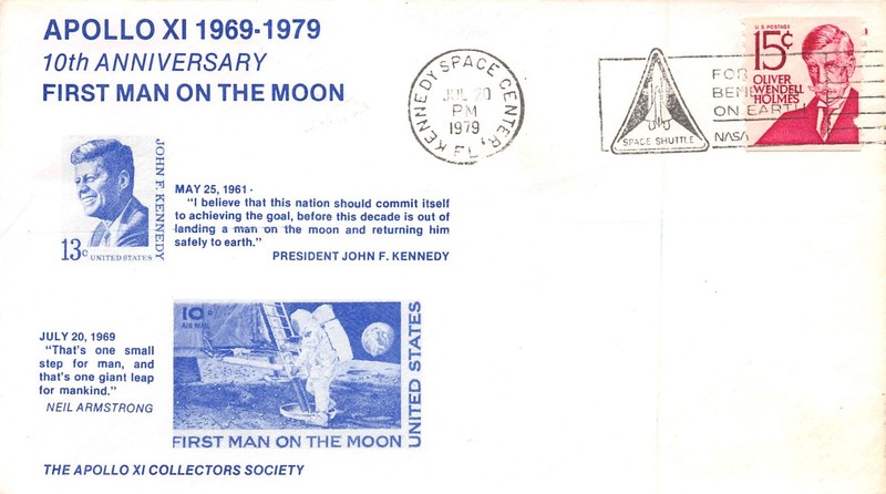APOLLO 11 10th ANNIV. KSC CANCEL 7/20/79 C76 FACSIMILE CACHET - STAMP SC#1288