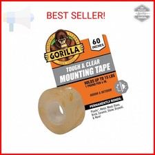Gorilla Tough  Clear; Double Sided Mounting Tape; Weatherproof; 1" x 60"; Clear
