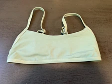 NEW blue ribbed L SPACE swimsuit bikini top size XS