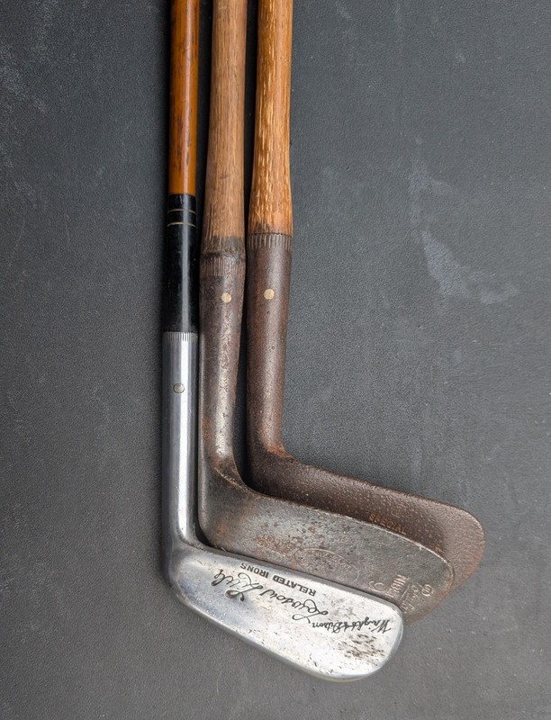 Vintage Hickory Handle Golf Irons - Set Of 3 Hickory Shafts