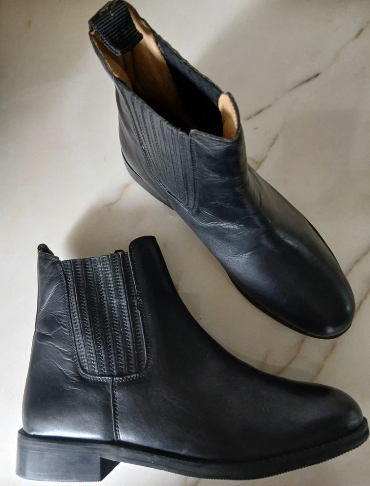 Herren Reitstiefeletten SADDLE UP schwarz Gr. 46 Leder edel NEU %%% UVP139€