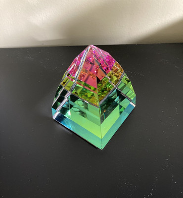 Swarovski Crystal Pyramid Vitrail Medium Paperweight 2.5  High