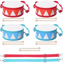 4 Pcs Drum Set for Kids 8 Inch Toddler Toy Drum 10 Drumsticks