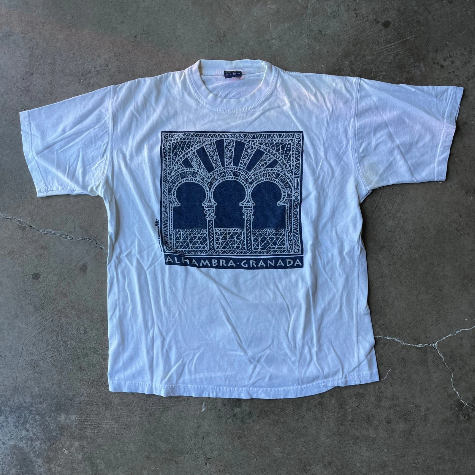 PALACE T shirt vintage Alhambra Granada Spagna turista archi moreschi ART TEE anni 90 UOMO XL