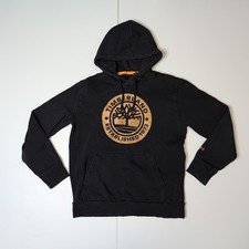Timberland Hoodie Black Gold Pullover Regular Fit Sweatshirt Men's Medium 