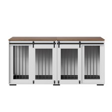 72"Dog Crate Furniture ,Double Dog Crate Furniture with Double Sliding Doors