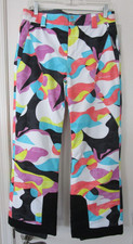 Spyder Kids Ski Snowboard Snow Pants ADJ. Waist, KIDS SZ 18 BLACK PINK AQUA NEW