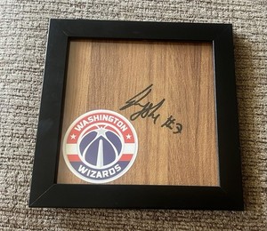 Kyshawn George Signed/Framed Washington Wizards Basketball Floorboard Auto COA
