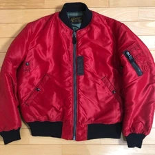 Buzz Rickson's MA-1 Jacket Red L Flight Bomber Military Outerwear