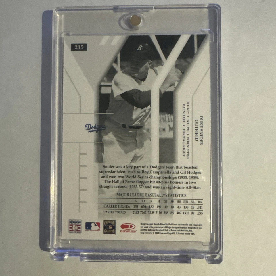 Duke Snider Autograph /5 2004 Donruss Elite Extra Edition Super Rare Dodgers HOF - Image 2 of 4
