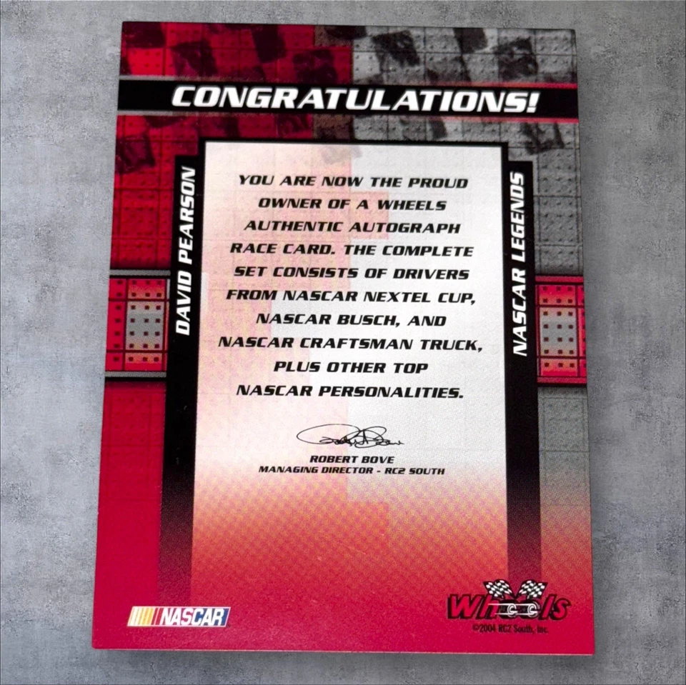 David Pearson SILVER FOX PACK PULLED HOF signed card 2004 WHEELS AUTHENTICS - Image 2 of 2