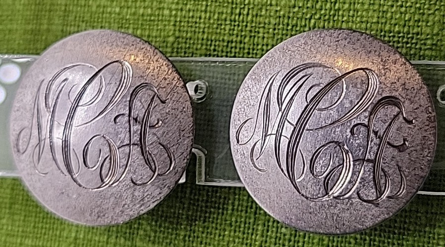 Sterling Silver Round Initial Monogram Engraved C… - image 3