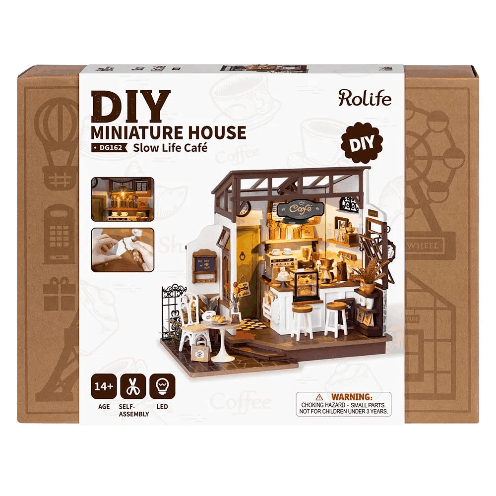 ROBOTIME Rolife Flavory Cafe Coffee Shop DIY Miniature Dollhouse DG162 - Image 4