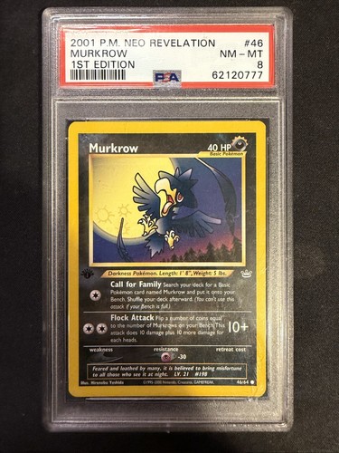 Murkrow (1st Edition) graded PSA 8 for sale on eBay