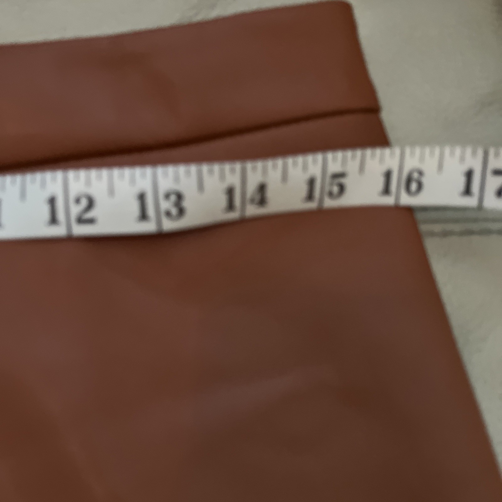 ShineStar Women's Brown Vegan  Leather Zip Mini Pencil Skirt Size L 