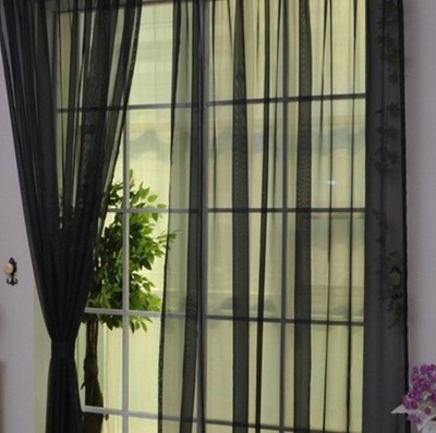 Weiße transparente Voile Netz Gardine Flächenvorhang 100x200cm Fenster Schlafzimmer Wohnzimmer