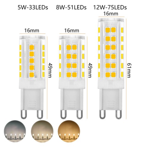 G9 LED 5W 8W 12W Cápsula Cerámica Bombillas 2835 SMD Lámpara Ahorro Energía 220V - Imagen 2 de 14