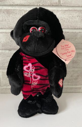 Dan Dee Gorilla Monkey Ape Animated Valentine Jump For My Love Plush WORKS Video