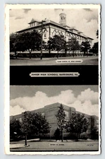 Postcard Harrisburg Pennsylvania Junior High Schools Camp Curtin and Edison