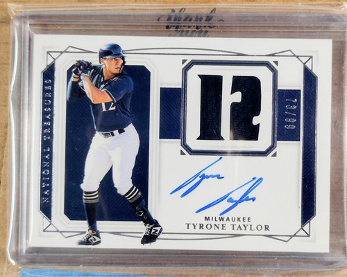 2020 TYRONE TAYLOR National Treasures Signature Numbers #/99 Rookie Auto Patch - Picture 5 of 5