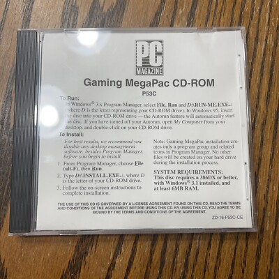 Gaming Megapac PC Magazine CD-ROM