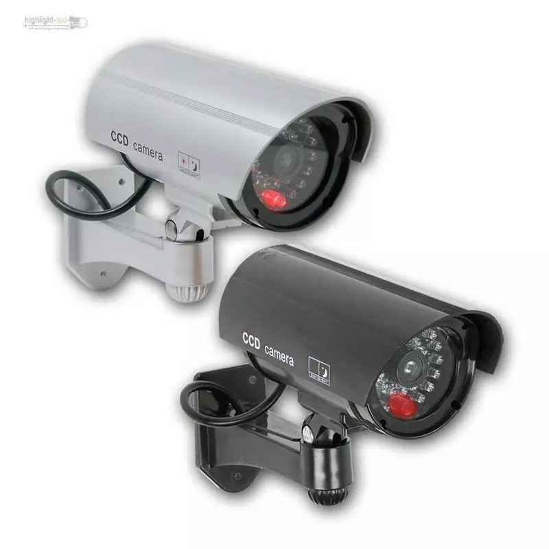 Kamera-Attrappe, Dummy Überwachungskamera Blink-LED Alarmanlage