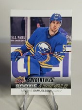 2021-22 UPPER DECK CREDENTIALS  ROOKIE ARRIVALS MATTIAS SAMUELSSON SABRES RC