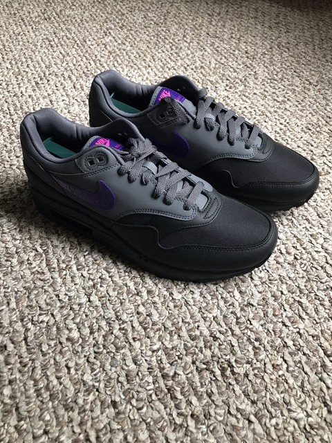 nike air max 1 dark grey purple & pink