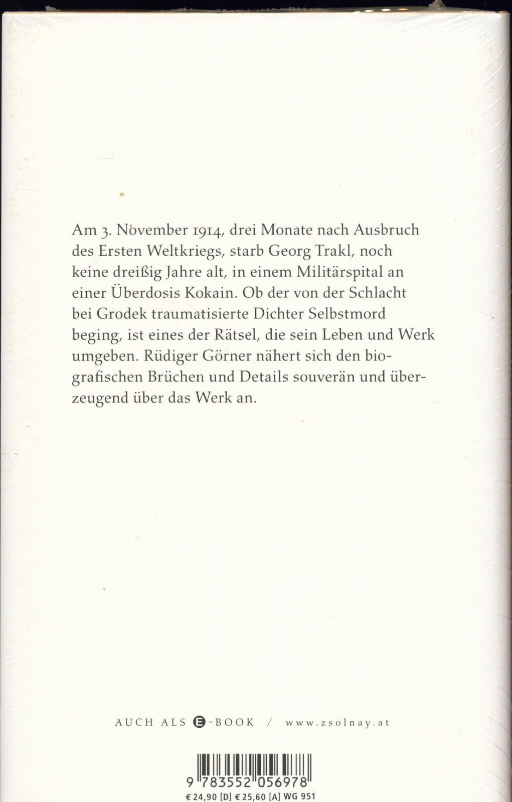 Thumbnail - Georg Trakl Dichter Jahrzehnt Der Extreme Görner, Rüdiger: