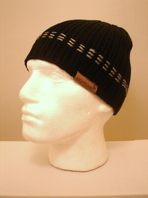 Schwarze weiche Wollmütze Beanie 
