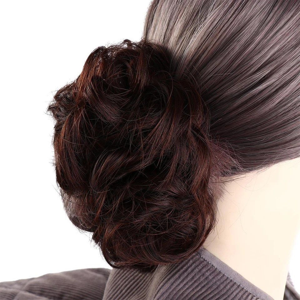 Hair Drawstring Messy Hair Donut Bun Elastic Band Synthetic hair Curly Chignon - Image 2 of 4
