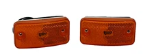 2 PACK Trailer Clearance or Side Marker Light w/ Reflector Rectangle AMBER Lens
