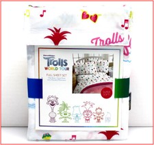 DreamWorks TROLLS World Tour Harmony Sheet Set - Poppy - White - FULL NEW