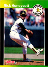 1989 Donruss Rick Honeycutt #328 Baseball Card      b2