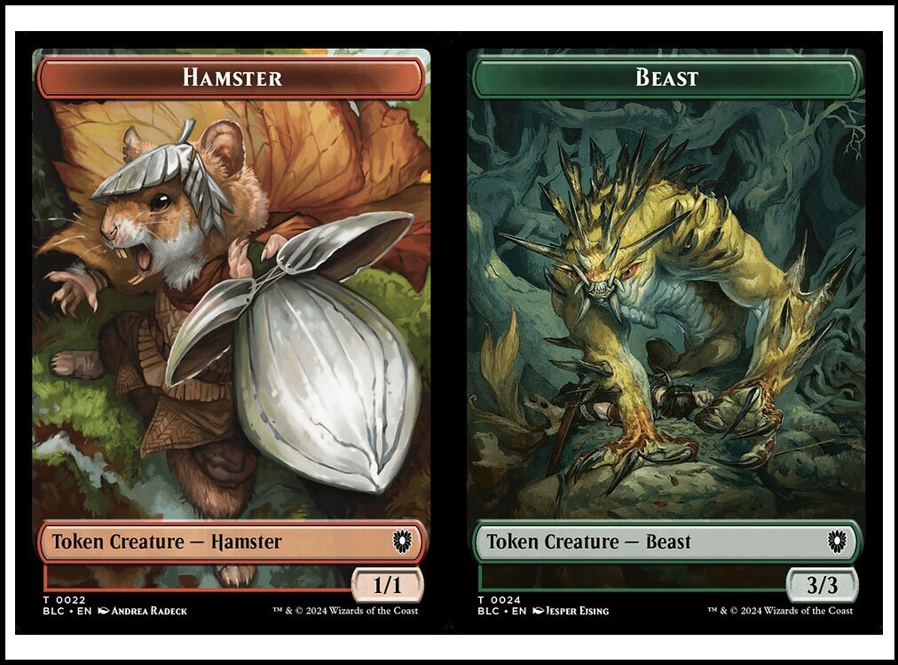 mtg hamster cards Magic The Gathering - Bloomburrow - Jolly Gerbils then it deals X damage to any target Boo the Giant Hamster (Commander