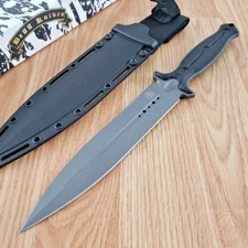 Begg Knives Filoso Fixed Knife 8" 1095HC Steel Dagger Blade Black Nylon Handle