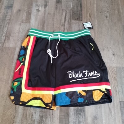 Large Puma BLACK FIVE Ballroom Mesh Basketball Shorts BLACK/MULTICOLOR 534493-01