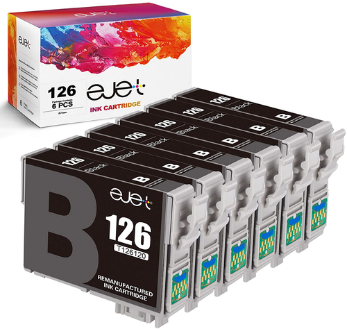 6 Black Ink for Epson Workforce 645 845 