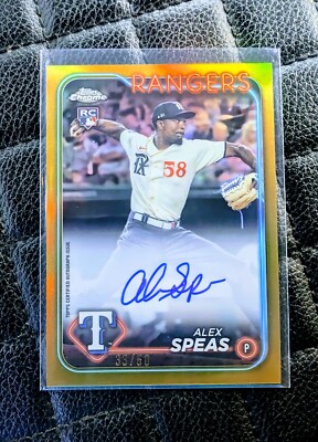 2024 Topps Chrome #RA-ASP Alex Speas RC Auto Texas Rangers Gold Refractor #'d 50