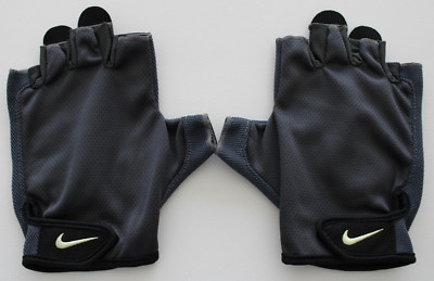 Nike Men's Gym Essential Fitness Gloves Medium Anthracite/Black/Lemon Twist