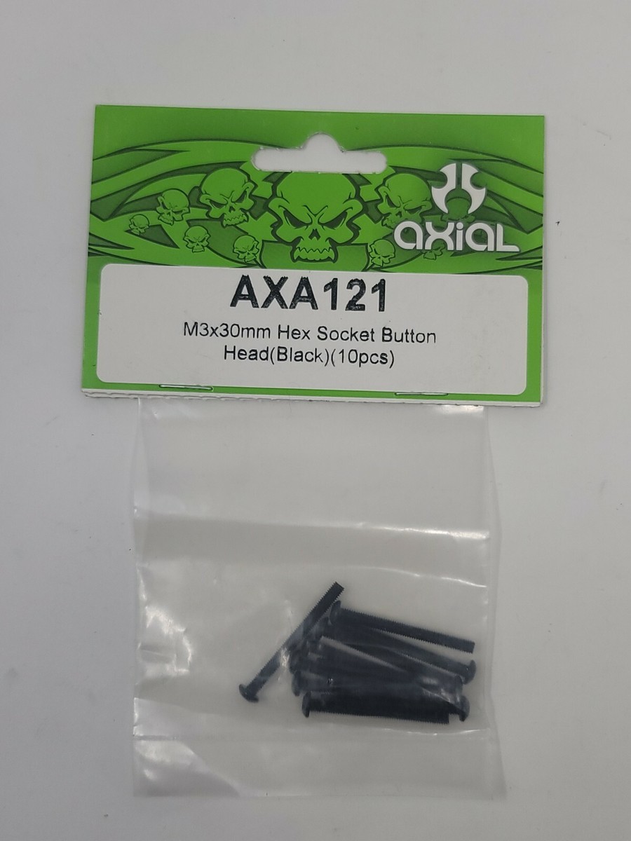 Axial AXA121 M3x30mm Hex Socket Button Head Black (10) EXO Terra