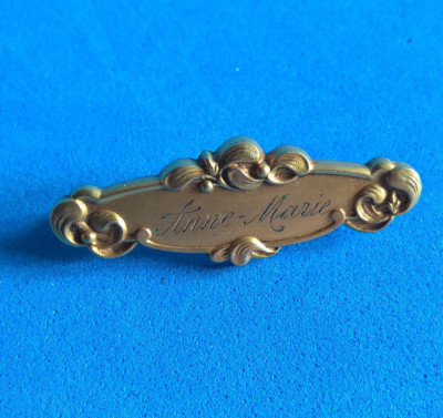 Broche Ancienne Art Nouveau Signée Fix - Modèle Bavette Fleur De Gui, Occasion Bon état