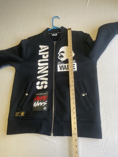 Aape by BAPE A Bathing Ape Varsity Bomber Zip Jacke Gr. L Big Logo schwarz SAUBER - Bild 5 von 21